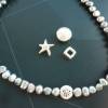 Handgefertigte Süßwasser Perlenkette,Ausgefallene Silber-Graue Perlenkette,Echte Perlen Kette,Attraktive ,moderne Perlenkette Bild 2