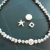 Handgefertigte Süßwasser Perlenkette,Ausgefallene Silber-Graue Perlenkette,Echte Perlen Kette,Attraktive ,moderne Perlenkette Bild 3