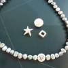 Handgefertigte Süßwasser Perlenkette,Ausgefallene Silber-Graue Perlenkette,Echte Perlen Kette,Attraktive ,moderne Perlenkette Bild 7
