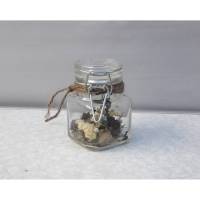 Trockenblumendeko, Trockenblumen im Glas, Tischdeko, Tischgesteck aus Trockenblumen, Sommerdeko, weiß natur Bild 1