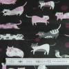 9,70 EUR/m Stoff Baumwolle lustige Katzen mit Wolle auf schwarz Bild 8