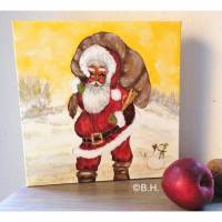 Acrylgemälde "Weihnachtsmann" 30x30x4cm Bild 1