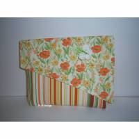 Tasche mit Stiftefach, Universaltasche, Streifen und Mohnblumen, aus Baumwolle waschbar bis 40° Büchertasche Bild 1