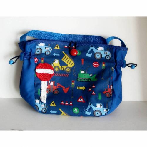 Lenkertasche, Baustellen-Tasche, Laufradtasche Bagger, Kindergartentasche, Bulldozer-Tasche, Fahrradtasche Jungs, Kinder-Fahrradtasche, Kindertasche  Fahrrad