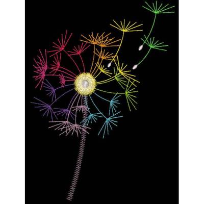 * bunte Pusteblume * Redwork - Stickdateien in 6 verschiedenen Größen