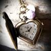 Kettenuhr, Uhr,verziert, Quarzuhr, Kette, Damenkette, Vintage-Stil, bronze, antik, Herz Bild 2