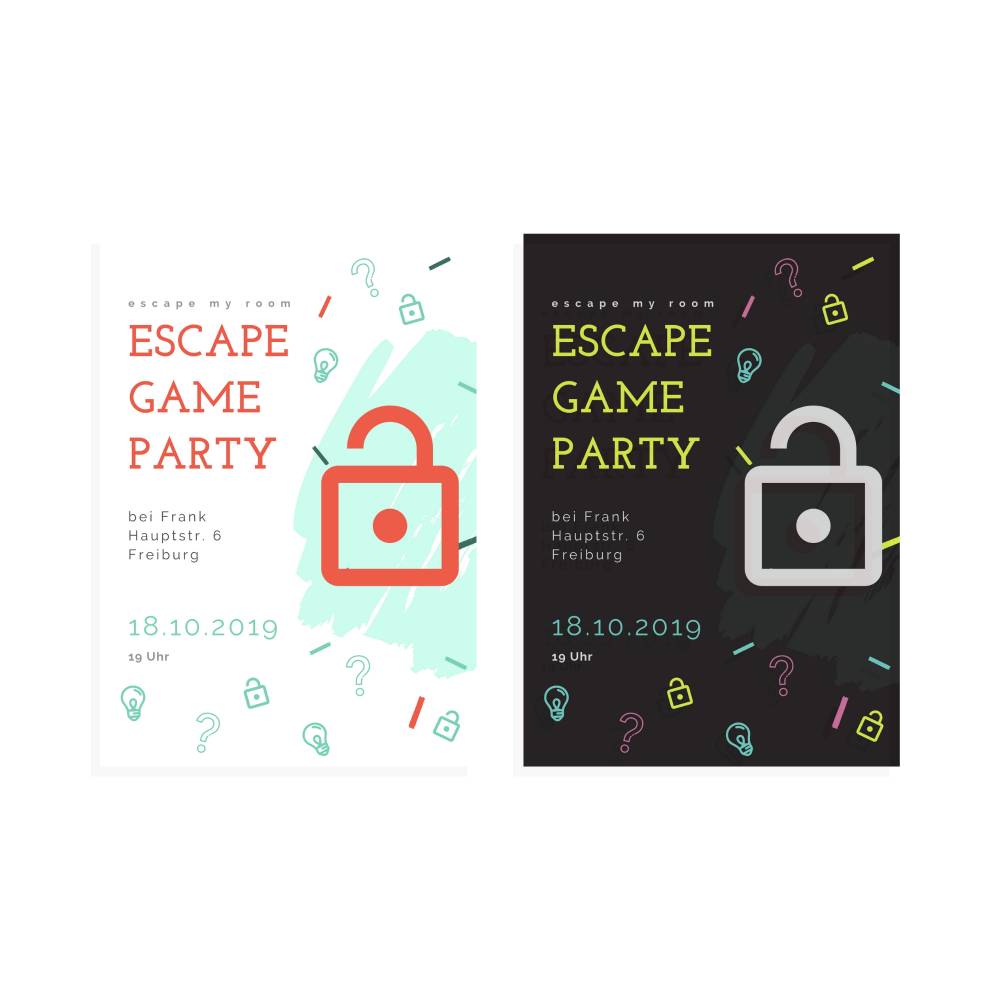 escape my room Einladung zur Escape Game Party, DIN A6 Bild 1