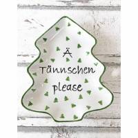Teller, Form Tannenbaum, Plätzchenteller, Weihnachten, Keramik, handbemalt Bild 1