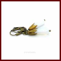 Ohrringe "Square Drop-Tulip" Vintage-Look Tropfenperle in 5 Farben, bronze Bild 4