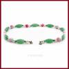 Halskette "Rosanna" grüner Aventurin, Tricolor Jade, Süsswasser-Perlen, antik silberf., Magnetverschluss Bild 3