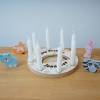 Geburtstagskranz aus Holz, mit 8 Löchern kompatibel zu Grimm, Tischdekoration für Kindergeburtstag, Geschenk zur Geburt, Motiv: Regenbogen Bild 5