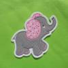 Applikation / Aufnäher niedlicher Elefant grau / rosa Bild 3