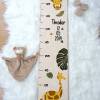 Messlatte für das Kinderzimmer, Messleiste mit Name und Datum, Geschenk zum Kindergeburtstag, Motiv: Affe und Giraffe Bild 3