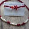 Echte Bambuskorallen-Süßwasser Perlenkette,Echte Perlenkette,Rote Perlenkette,Geschenk für Frauen,Brautschmuck,Süßwasser Perlenkette ,Perlenkette Braut Bild 3