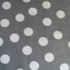 8,60 EUR/m Stoff Baumwolle große Punkte weiß auf grau 25mm / retro Bild 3