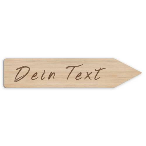 Großes Holzschild für Hochzeit - Pfeil aus Holz mit Wunschtext - Personalisierbares Wegweiser-Schild mit Gravur