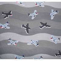 Baby-Halstuch Flugzeuge personalisiert bestickt mit Namen Dreieckstuch Schal Kinder-Halstuch kuschelweicher Plüsch Bild 1