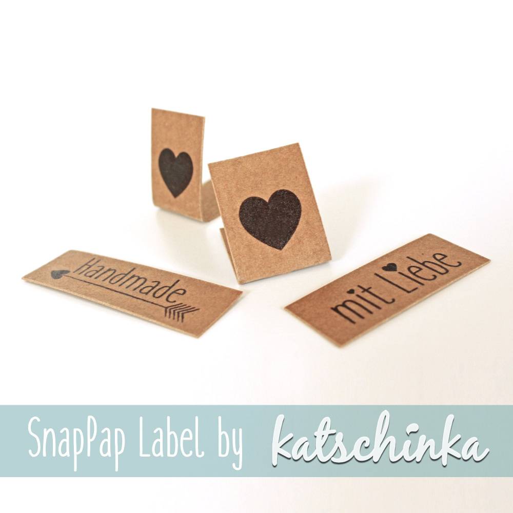 SnapPap Label mit Liebe (4 Stück), SnapPap Etiketten Bild 1