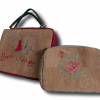 Bestickte naturfarbene Korktaschen Handtaschen Tasche mit Stickerei Tanzen Tanzschuhtasche Geschenkidee für Damen Bild 4
