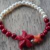Traumhaft schönes Süßwasser Perlen & Koralle Armband mit rotem Seestern,mega schönes Perlenarmband,Perlen Armband,Koralle Armband,Armband mit Seestern Bild 7