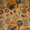 9,80 EUR/m Stoff - Baumwolle Halloween / Kürbis, Fledermaus, Katze, Schloß auf orange Bild 4