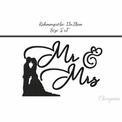 Stickdatei "Mr and Mrs" 13x18