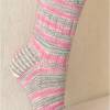 handgestrickte Socken, Strümpfe Gr. 40/41, Damensocken in rosa, grau und weiß, Einzelpaar Bild 5