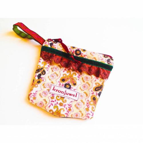 Upcycling Geldtasche aus Jeans + Cord, Täschchen, Geldbörse, Kopfhörertasche