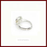 Ring "Stella Maris" Cabochon blau weiß gestreift 10mm, versilbert Bild 2