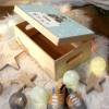 Erinnerungskiste Baby, Holz-Erinnerungsbox, personalisiertes Geschenk zur Geburt, Waschbär mit Geburtsdaten und Name Bild 5