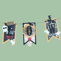 Gruselige Girlande HAPPY HALLOWEEN als Wanddekoration für die Halloween-Party mit Spinne Geist Fledermaus Bild 6