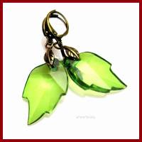 Ohrringe "Leaf" Blätter, Acryl, facettiert, antik-bronze/vergoldet div. Farben Bild 1
