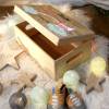 Erinnerungskiste, Holzkiste mit Geburtsdatum und Name für Kinder, aus Holz, Holzbox für Babys, individuelle Holzkiste mit Deckel, Regenbogen Bild 5