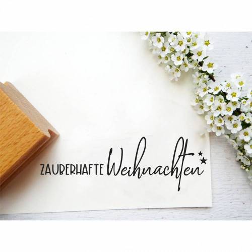 Stempel "zauberhafte Weihnachten" für Karten, Geschenkanhänger oder Geschenktüten