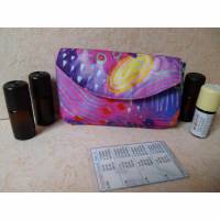Tasche für 5 ätherische Ölflaschen, Aromapflege, für Aromaexpertinnen, Batikstoff Bild 1