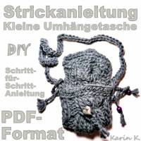 PDF Strickanleitung für eine kleine Umhängetasche im Zöpfchen- Style geeignet für Anfänger PDF- Format Bild 1