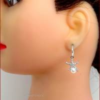 Ohrringe "Silver Starfish" Seestern mit Perle, versilbert Bild 2