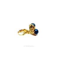 Ohrringe "Art Nouveau" Vintage-Look blaugrün/gold oder dunkelblau/messing Bild 5