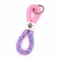 Schlüsselanhänger aus Segelseil I love my dog rosa/mix - in Geschenkverpackung Bild 1