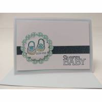 Babykarte mit Umschlag Glückwunschkarte zur Geburt Bild 1