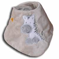 Besticktes Baby-Halstuch Kinder-Halstuch Zebra Applikation mit Namen Dreieckstuch Schal aus kuschelweichem Plüsch Bild 1