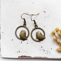 Ohrringe kleine Spatzen • Ohrhänger bronze | Ohrschmuck Bild 2