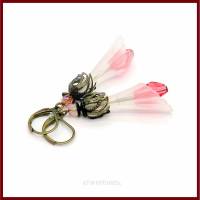 Ohrringe "Blossom Dream" Blütentraum weiß rosa/antik-bronze, filigran, Frühlingsohrringe Bild 1