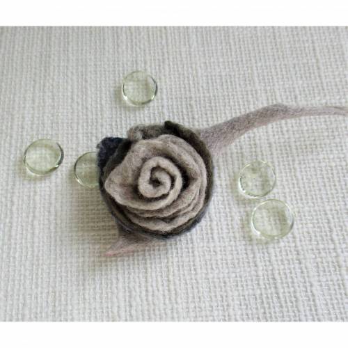 Filzblume Filzrose zum Anstecken Filzbrosche