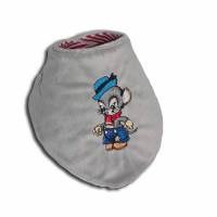 Besticktes Baby-Halstuch Kinder-Halstuch witzige Comic-Maus mit Namen Dreieckstuch Schal aus kuschelweichem Plüsch Bild 1