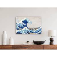 Leinwand Japanische Kunst - The great Wave 45x30 cm - gewaltiges Meer - Wandbild -  Bilder für Wohnzimmer Schlafzimmer Bild 1