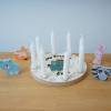 Geburtstagskranz aus Holz, mit 8 Löchern kompatibel zu Grimm, Tischdekoration für Kindergeburtstag, Geschenk zur Geburt, Motiv: Elefant Bild 5
