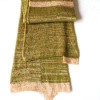Extra langer Schal beige-olivgrün, gestrickter Herren Schal Winter, Unisex Halswärmer, Weihnachtsgeschenk Mann Bild 10