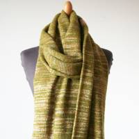 Extra langer Schal beige-olivgrün, gestrickter Herren Schal Winter, Unisex Halswärmer, Weihnachtsgeschenk Mann Bild 6