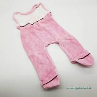 Vintage, rosa Baby Strampler mit weißem Einsatz, Größe 62-68 Bild 1